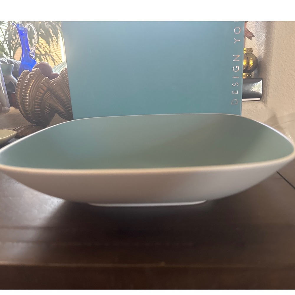 Nambe Pop Square Serving Bowl Ocean Blue Studio Levien MT1029 Stoneware NEW